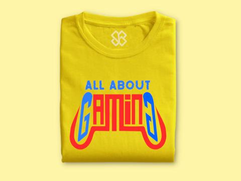 All about gaming - printed tshirt yellow