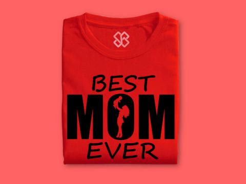 Best mom ever printed mother's day t-shirt - Red