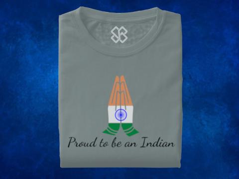 Proud to be an Indian, printed t-shirt gray