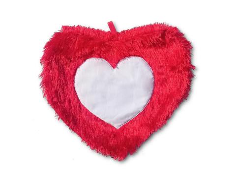 Heart shape furr pillow 16 x 16 inches 